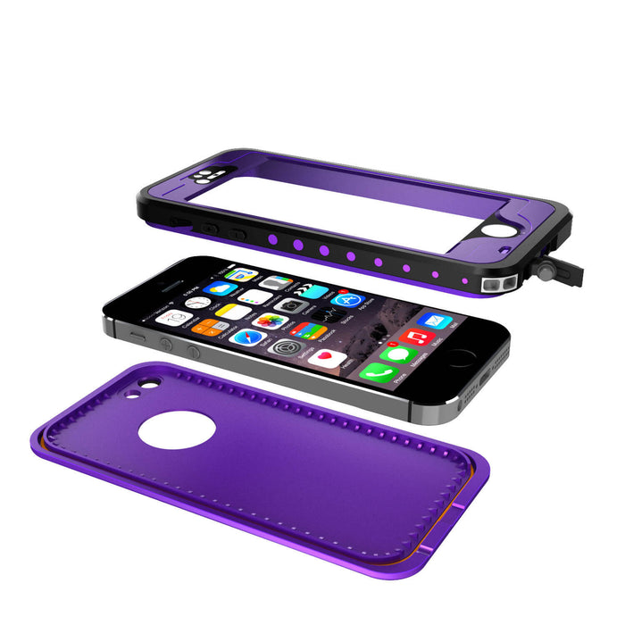 iPhone 5S/5 Waterproof Case, PunkCase StudStar Purple Case Water/Shock/Dirt Proof | Lifetime Warranty (Color in image: white)