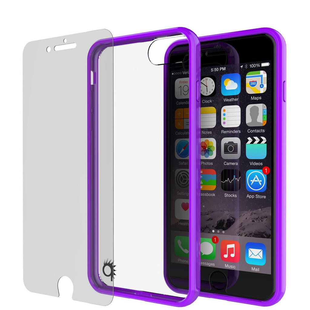 iPhone 8+ Plus Case Punkcase® LUCID 2.0 Purple Series w/ PUNK SHIELD Screen Protector | Ultra Fit (Color in image: clear)