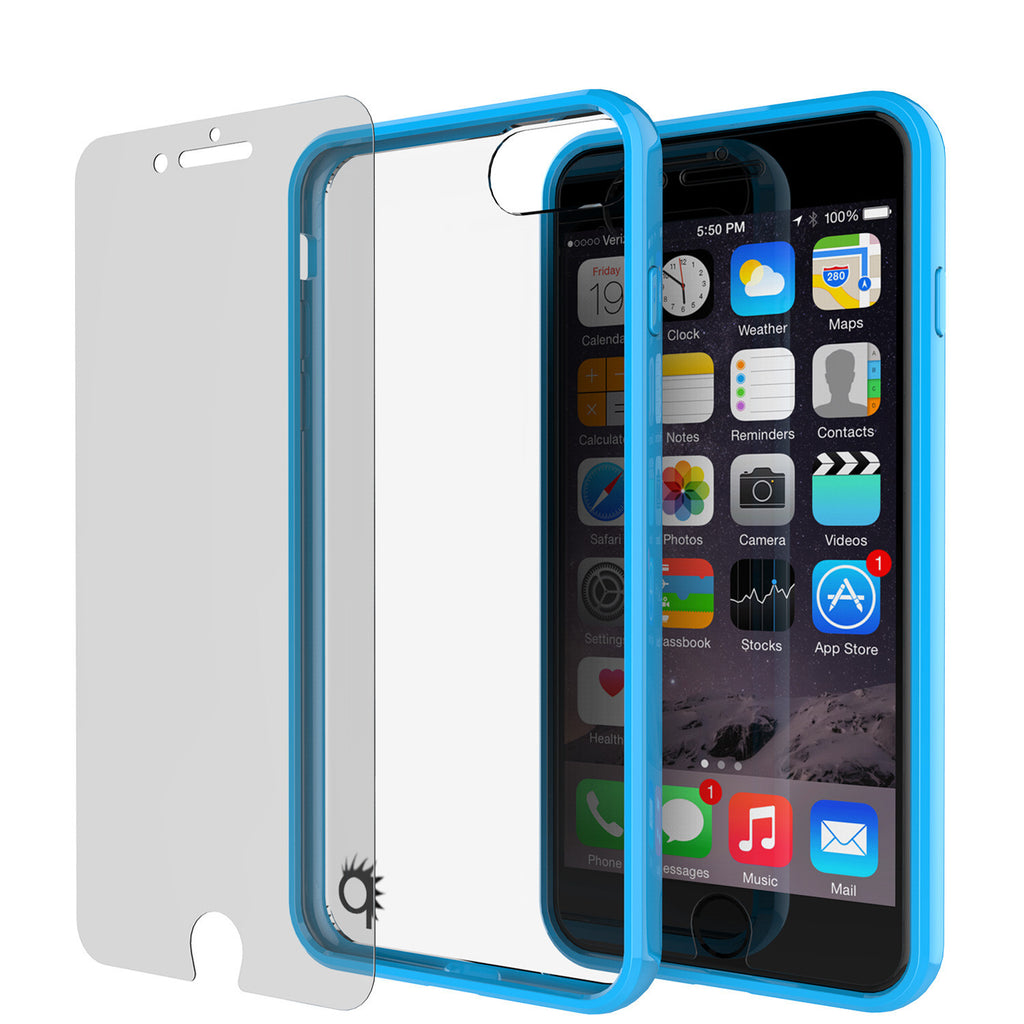 iPhone 7 Case Punkcase® LUCID 2.0 Light Blue Series w/ PUNK SHIELD Screen Protector | Ultra Fit (Color in image: clear)