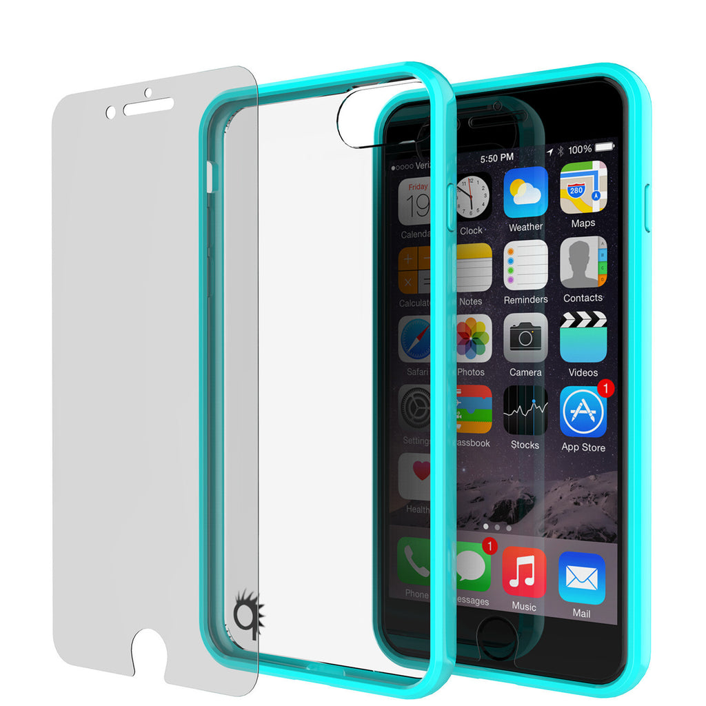 iPhone 7 Case Punkcase® LUCID 2.0 Teal Series w/ PUNK SHIELD Screen Protector | Ultra Fit (Color in image: clear)