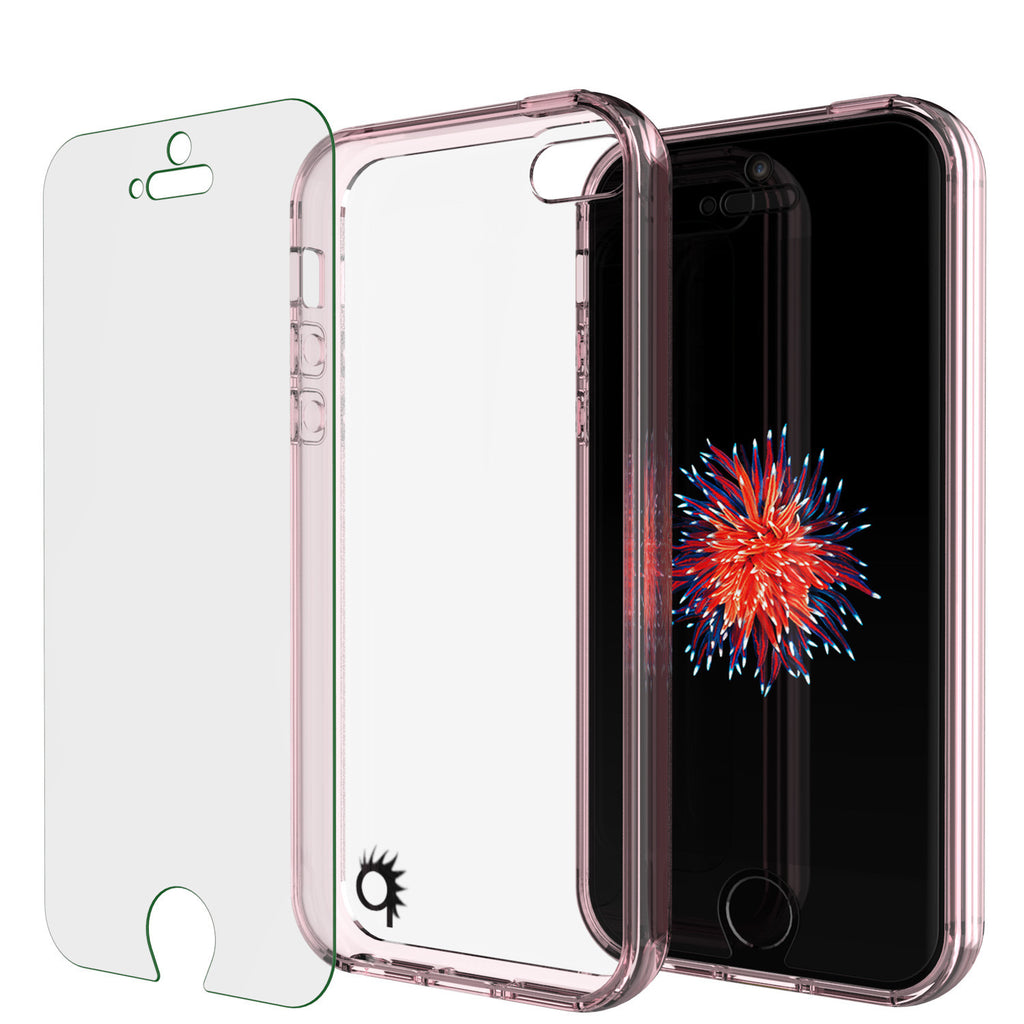 iPhone SE/5S/5 Case Punkcase® LUCID 2.0 Crystal Pink Series w/ PUNK SHIELD Screen Protector | Ultra Fit (Color in image: clear)