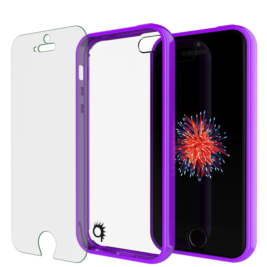 iPhone SE/5S/5 Case Punkcase® LUCID 2.0 Purple Series w/ PUNK SHIELD Screen Protector | Ultra Fit (Color in image: clear)