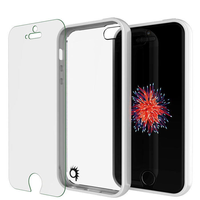 iPhone SE/5S/5 Case Punkcase® LUCID 2.0 White Series w/ PUNK SHIELD Screen Protector | Ultra Fit (Color in image: clear)