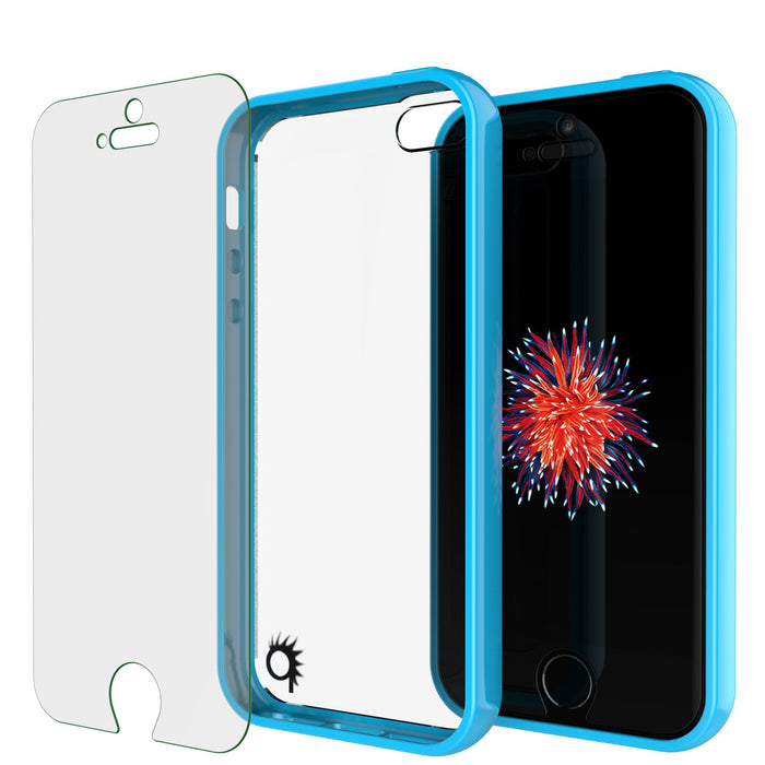 iPhone SE/5S/5 Case Punkcase® LUCID 2.0 Light Blue Series w/ PUNK SHIELD Screen Protector | Ultra Fit (Color in image: clear)