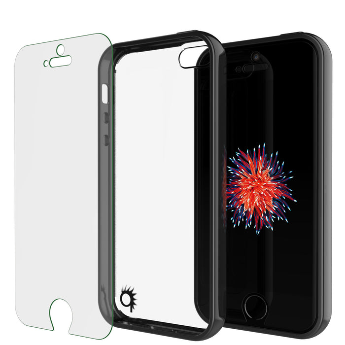 iPhone SE/5S/5 Case Punkcase® LUCID 2.0 Black Series w/ PUNK SHIELD Screen Protector | Ultra Fit (Color in image: clear)