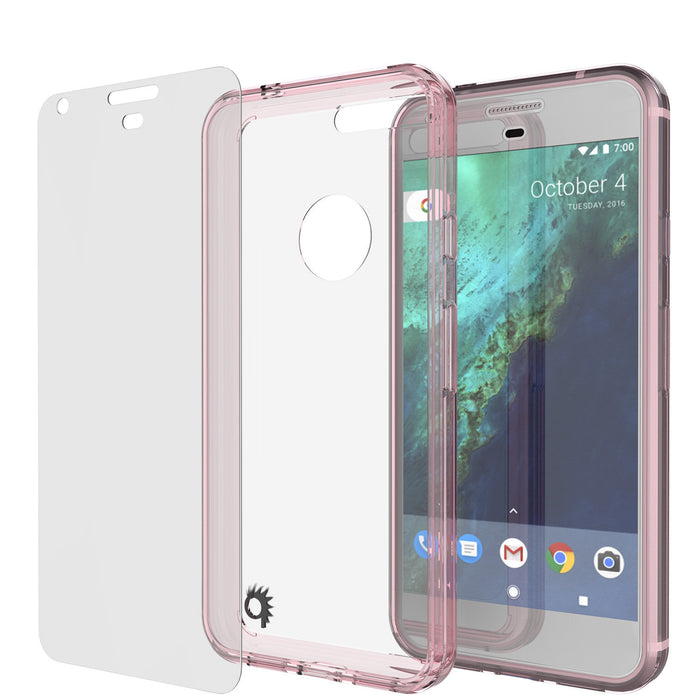 Google Pixel XL Case Punkcase® LUCID 2.0 Crystal Pink Series w/ PUNK SHIELD Glass Screen Protector | Ultra Fit (Color in image: crystal black)