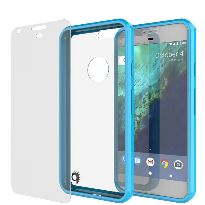 Google Pixel XL Case Punkcase® LUCID 2.0 Light Blue Series w/ PUNK SHIELD Glass Screen Protector | Ultra Fit (Color in image: teal)