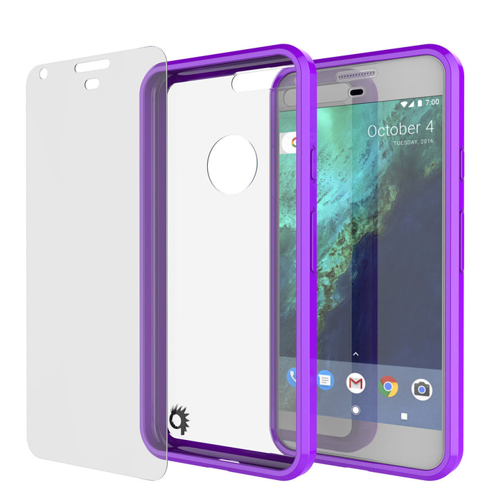 Google Pixel XL Case Punkcase® LUCID 2.0 Purple Series w/ PUNK SHIELD Glass Screen Protector | Ultra Fit (Color in image: clear)