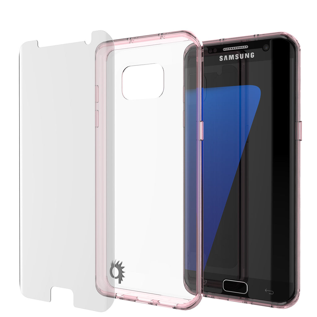 S7 Edge Case Punkcase® LUCID 2.0 Crystal Pink Series w/ PUNK SHIELD Screen Protector | Ultra Fit (Color in image: crystal pink)