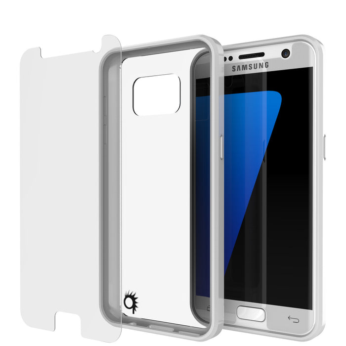 S7 Case Punkcase® LUCID 2.0 White Series w/ PUNK SHIELD Glass Screen Protector | Ultra Fit (Color in image: clear)