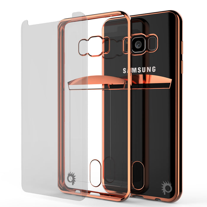 Galaxy S8 Case, PUNKCASE® LUCID Rose Gold Series | Card Slot | SHIELD Screen Protector (Color in image: Gold)