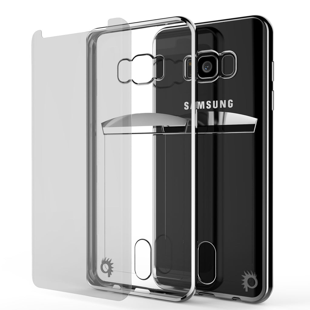 Galaxy S8 Plus Case, PUNKCASE® LUCID Silver Series | Card Slot | SHIELD Screen Protector | Ultra fit (Color in image: Gold)