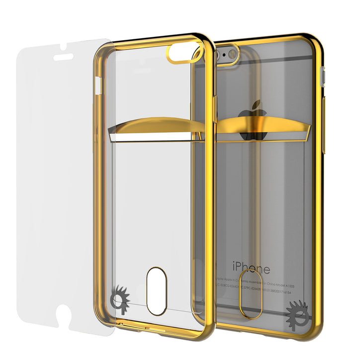 iPhone 6s+ Plus/6+ Plus Case, PUNKCASE® LUCID Gold Series | Card Slot | SHIELD Screen Protector (Color in image: Balck)
