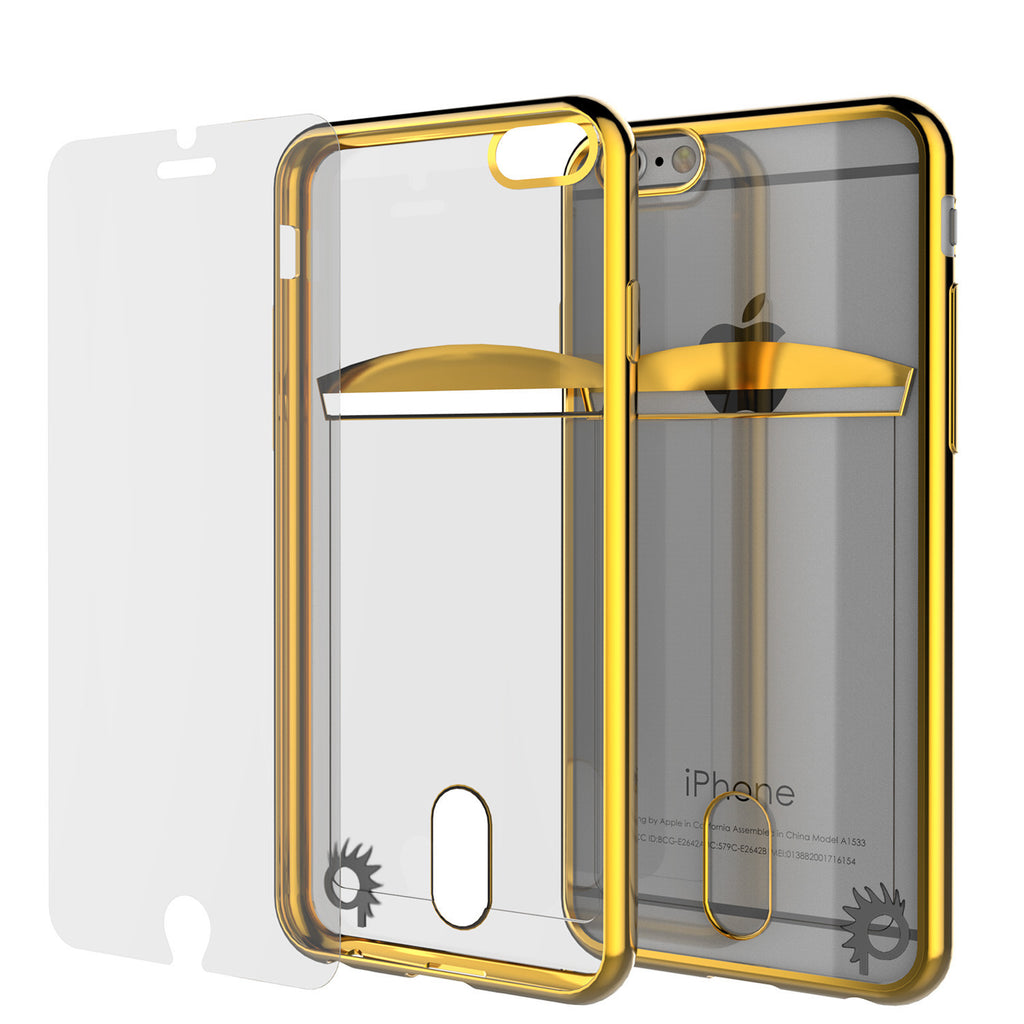 iPhone 6s/6 Case, PUNKCASE® LUCID Gold Series | Card Slot | SHIELD Screen Protector | Ultra fit (Color in image: Balck)