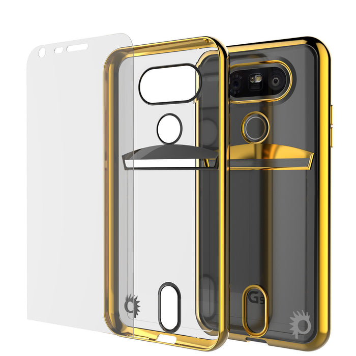LG G5 Case, PUNKCASE® Gold LUCID Series | Card Slot | PUNK SHIELD Screen Protector | Ultra Fit (Color in image: Balck)