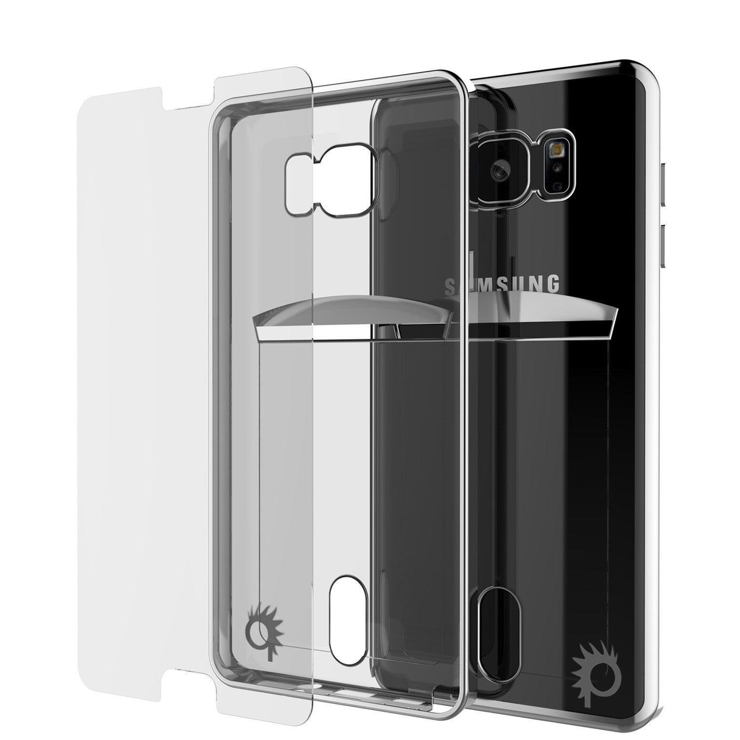 Galaxy Note 5 Case, PUNKCASE® LUCID Silver Series | Card Slot | SHIELD Screen Protector | Ultra fit (Color in image: Silver)