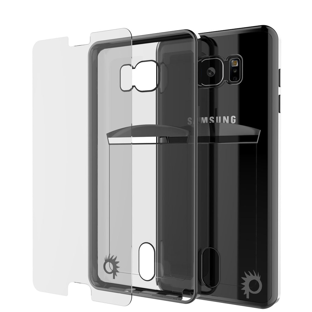 Galaxy Note 5 Case, PUNKCASE® LUCID Black Series | Card Slot | SHIELD Screen Protector | Ultra fit (Color in image: Balck)