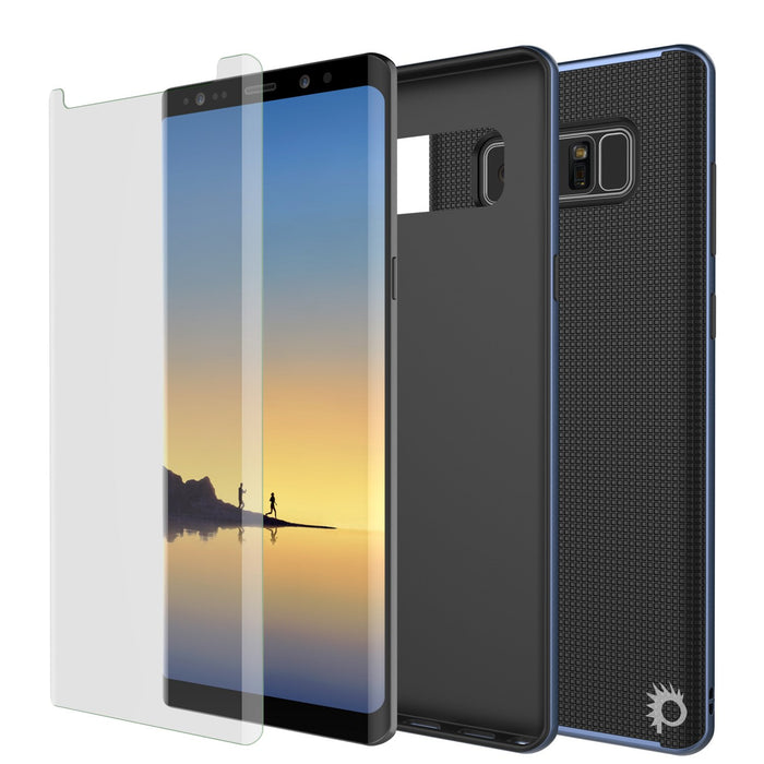 Galaxy Note 8 Case, PunkCase [Stealth Series] Hybrid 3-Piece Shockproof Dual Layer Cover [Non-Slip] [Soft TPU + PC Bumper] with PUNKSHIELD Screen Protector for Samsung Note 8 [Navy Blue] (Color in image: Teal)