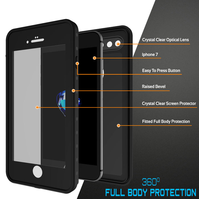 iPhone 8+ Plus Waterproof Case, Punkcase [StudStar Series] [Black] [Slim Fit] [Shockproof] [Dirtproof] [Snowproof] Armor Cover (Color in image: white)