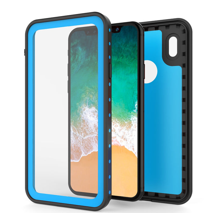 iPhone X Waterproof IP68 Case, Punkcase [Light blue] [StudStar Series] [Slim Fit] [Dirtproof] (Color in image: pink)