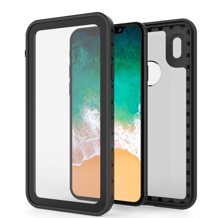 iPhone X Waterproof IP68 Case, Punkcase [Clear] [StudStar Series] [Slim Fit] [Dirtproof] (Color in image: white)
