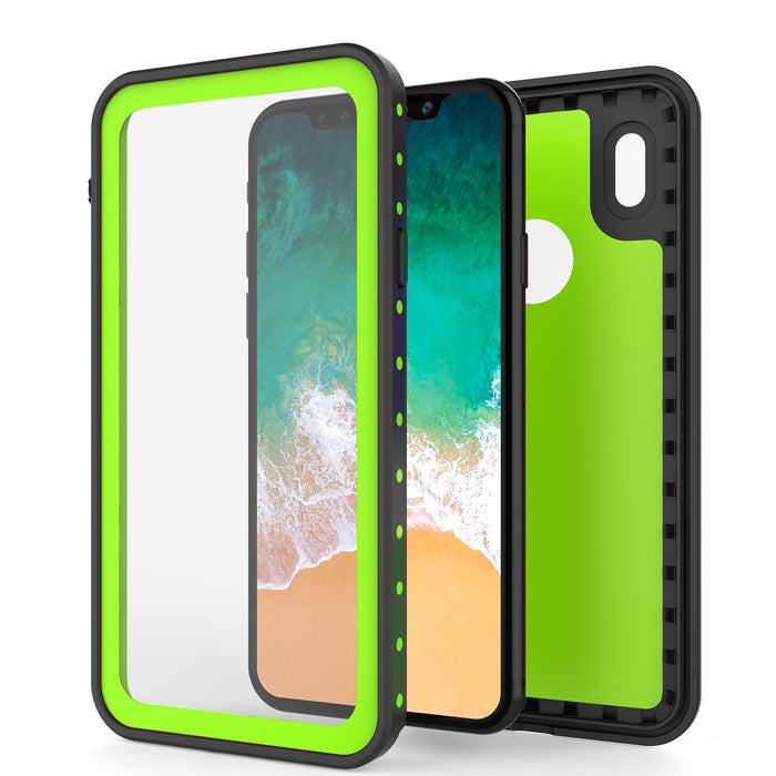 iPhone X Waterproof IP68 Case, Punkcase [Light green] [StudStar Series] [Slim Fit] [Dirtproof] (Color in image: pink)