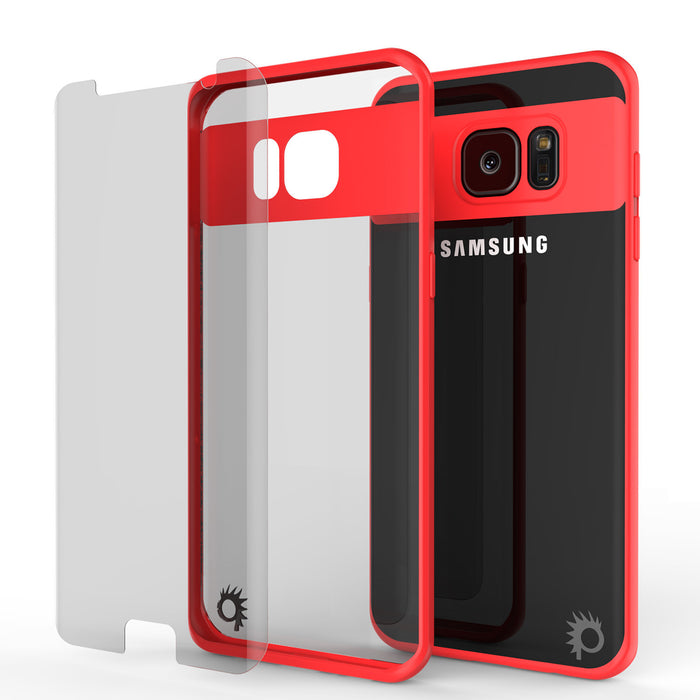 Galaxy S7 Edge Case [MASK Series] [RED] Full Body Hybrid Dual Layer TPU Cover W/ Protective PUNKSHIELD Screen Protector (Color in image: white)
