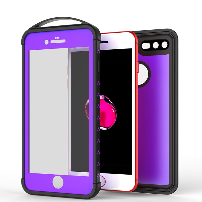 iPhone 8+ Plus Waterproof Case, Punkcase ALPINE Series, Purple | Heavy Duty Armor Cover (Color in image: black)