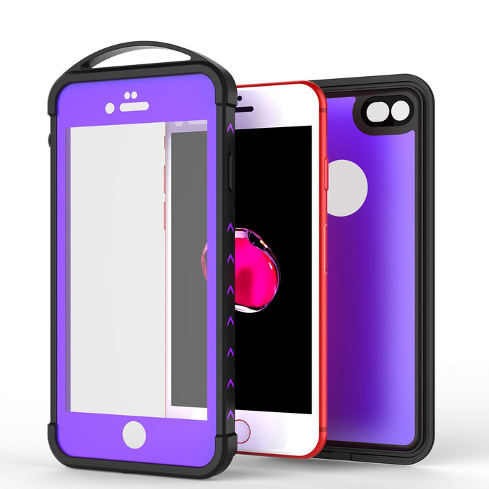 iPhone 8 Waterproof Case, Punkcase ALPINE Series, Purple | Heavy Duty Armor Cover (Color in image: black)