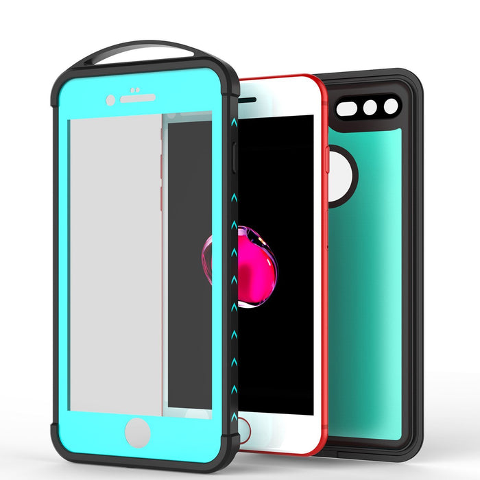 iPhone 8+ Plus Waterproof Case, Punkcase ALPINE Series, Teal | Heavy Duty Armor Cover (Color in image: black)
