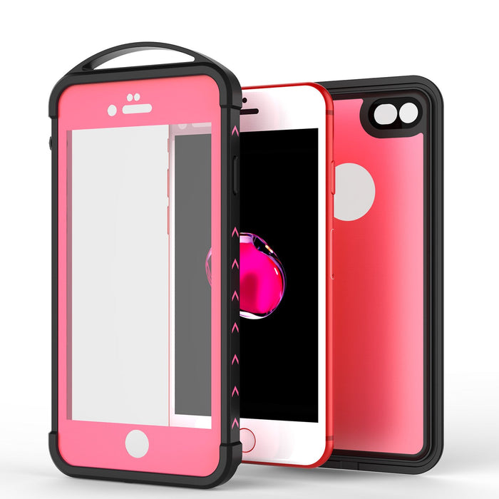 iPhone 7 Waterproof Case, Punkcase ALPINE Series, Pink | Heavy Duty Armor Cover (Color in image: black)
