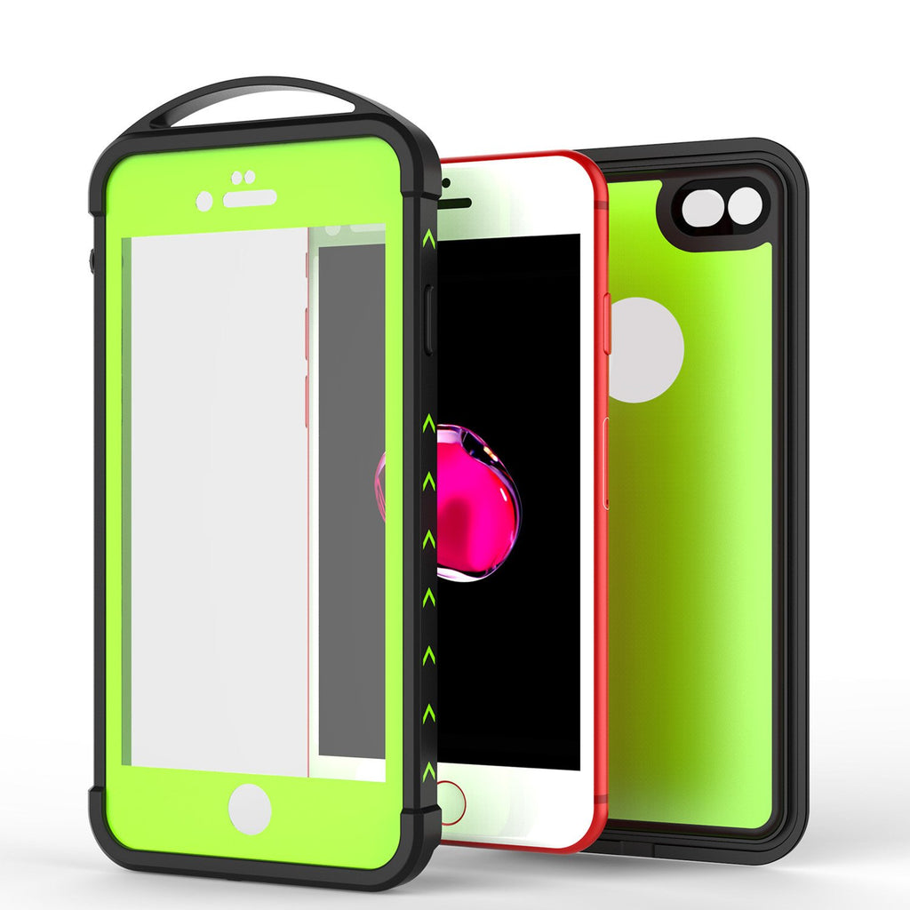 iPhone 7 Waterproof Case, Punkcase ALPINE Series, Light Green | Heavy Duty Armor Cover (Color in image: black)