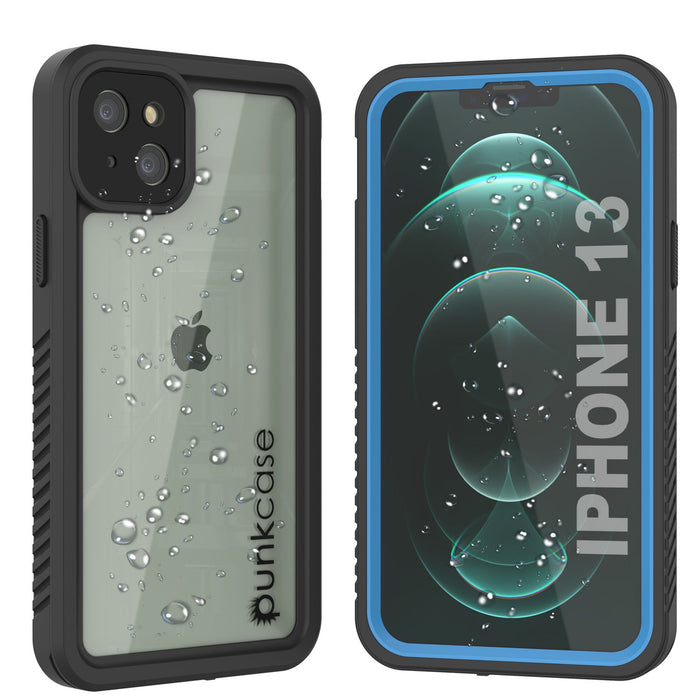 iPhone 13  Waterproof Case, Punkcase [Extreme Series] Armor Cover W/ Built In Screen Protector [Light Blue] (Color in image: Light Blue)