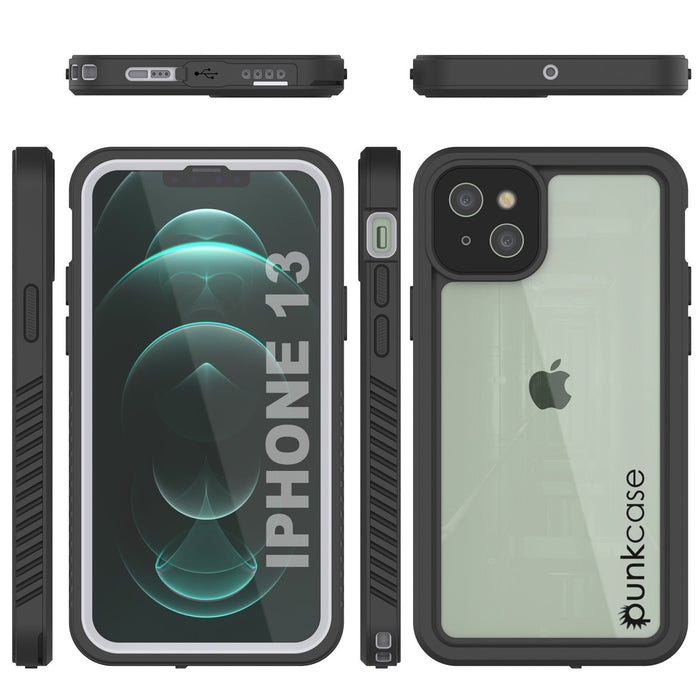 iPhone 13  Waterproof Case, Punkcase [Extreme Series] Armor Cover W/ Built In Screen Protector [White] (Color in image: Teal)