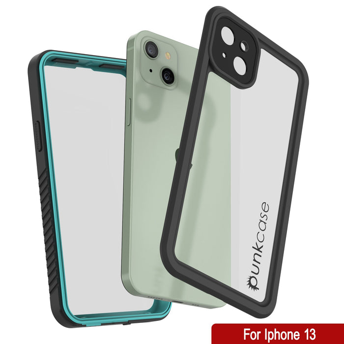 iPhone 13  Waterproof Case, Punkcase [Extreme Series] Armor Cover W/ Built In Screen Protector [Teal] (Color in image: Light Blue)