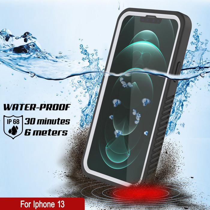 iPhone 13  Waterproof Case, Punkcase [Extreme Series] Armor Cover W/ Built In Screen Protector [White] (Color in image: Light Green)