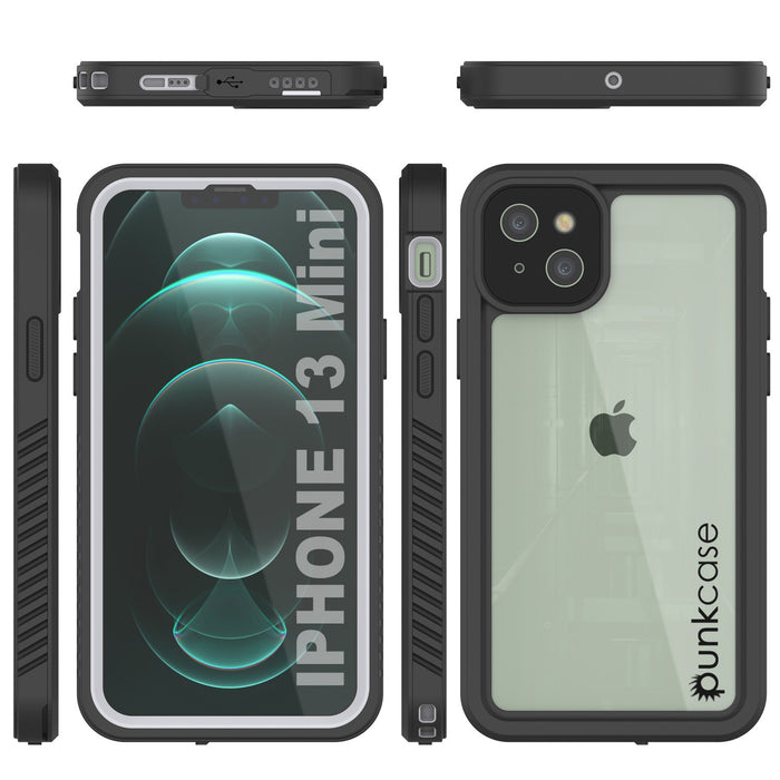 iPhone 13 Mini  Waterproof Case, Punkcase [Extreme Series] Armor Cover W/ Built In Screen Protector [White] (Color in image: Teal)