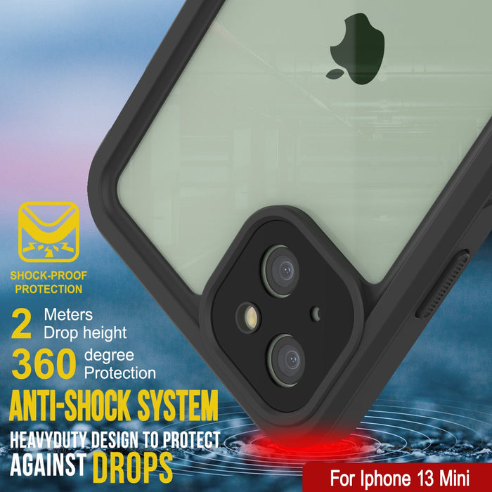 iPhone 13 Mini  Waterproof Case, Punkcase [Extreme Series] Armor Cover W/ Built In Screen Protector [Teal] (Color in image: Light Green)