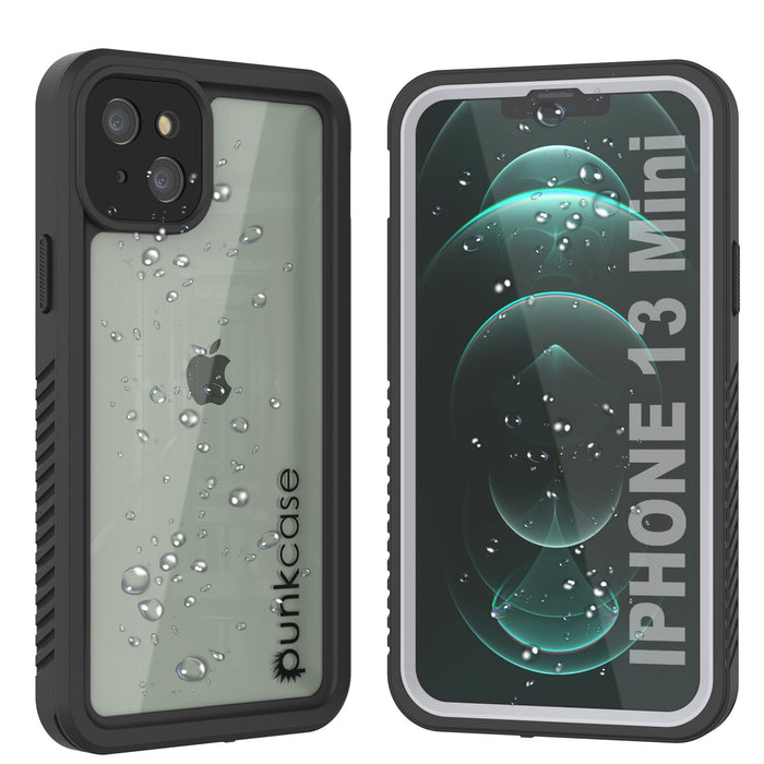 iPhone 13 Mini  Waterproof Case, Punkcase [Extreme Series] Armor Cover W/ Built In Screen Protector [White] (Color in image: White)