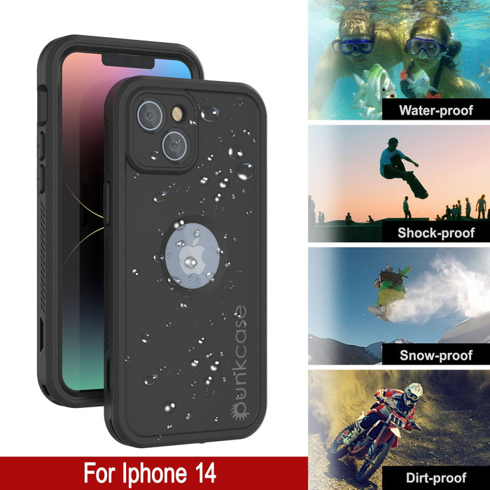 Punkcase iPhone 14 Waterproof Case [Aqua Extreme Series] Armor Cover [Black]