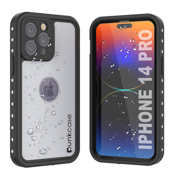 iPhone 14 Pro Waterproof IP68 Case, Punkcase [White] [StudStar Series] [Slim Fit] [Dirtproof]