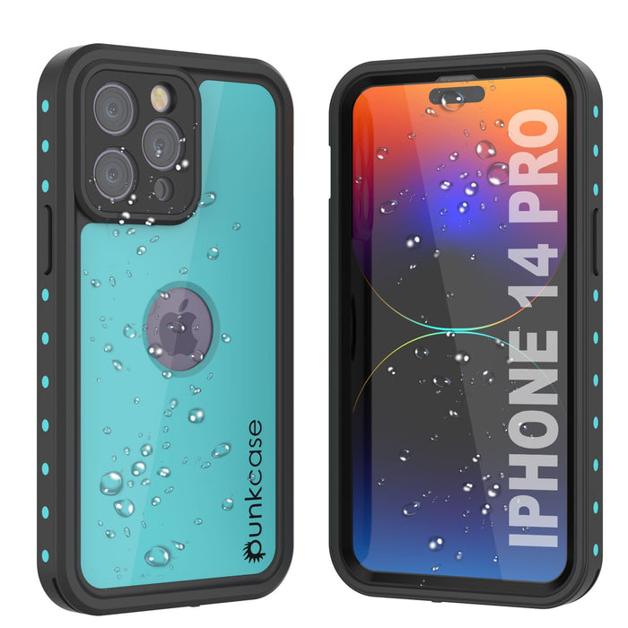 iPhone 14 Pro Waterproof IP68 Case, Punkcase [Teal] [StudStar Series] [Slim Fit]