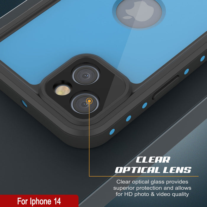 iPhone 14 Waterproof IP68 Case, Punkcase [Light blue] [StudStar Series] [Slim Fit] [Dirtproof]