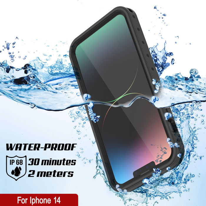 iPhone 14 Waterproof IP68 Case, Punkcase [Black] [StudStar Series] [Slim Fit]