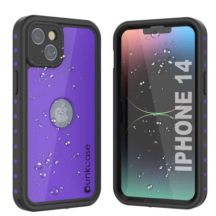 iPhone 14 Waterproof IP68 Case, Punkcase [Purple] [StudStar Series] [Slim Fit] [Dirtproof]