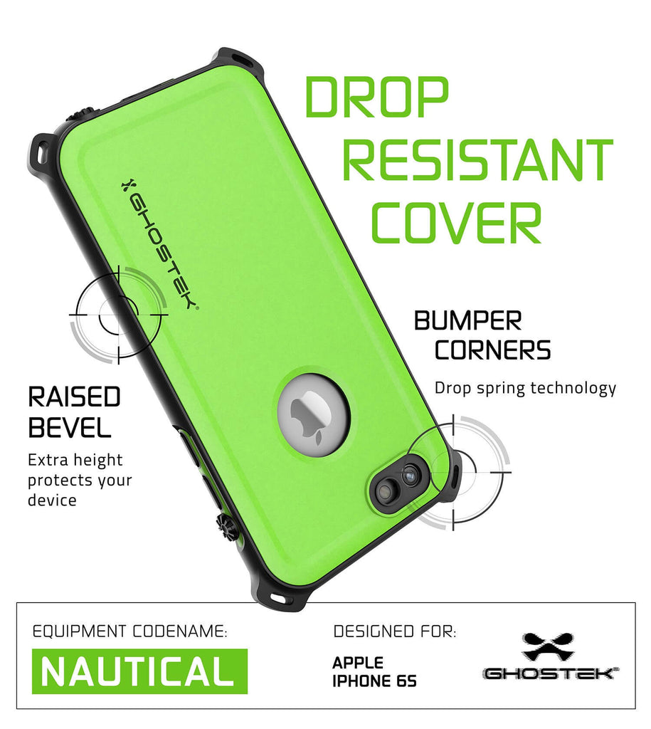 iPhone 6S/6 Waterproof Case, Ghostek® Nautical Green Series| Underwater | Aluminum Frame | Ultra Fit (Color in image: Pink)