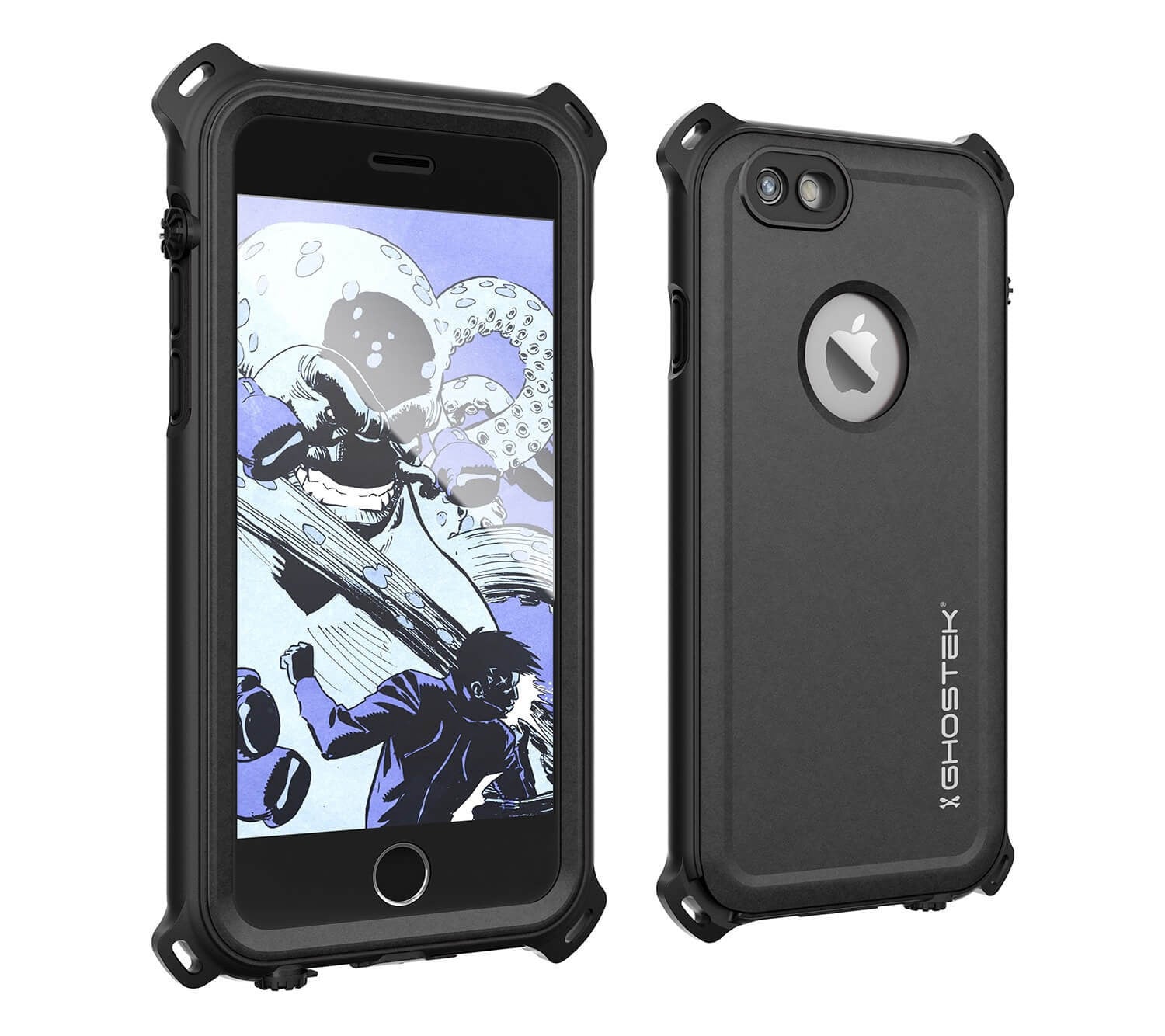 iPhone 6S/6 Waterproof Case, Ghostek® Nautical Black Series| Underwater | Aluminum Frame | Ultra Fit (Color in image: Black)