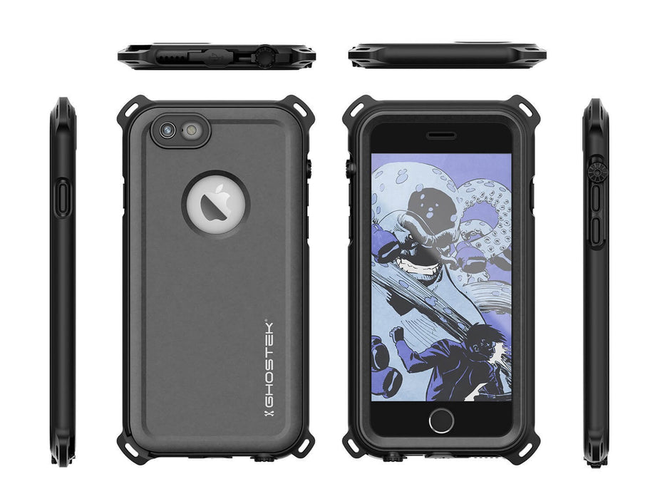 iPhone 6S/6 Waterproof Case, Ghostek® Nautical Black Series| Underwater | Aluminum Frame | Ultra Fit (Color in image: White)