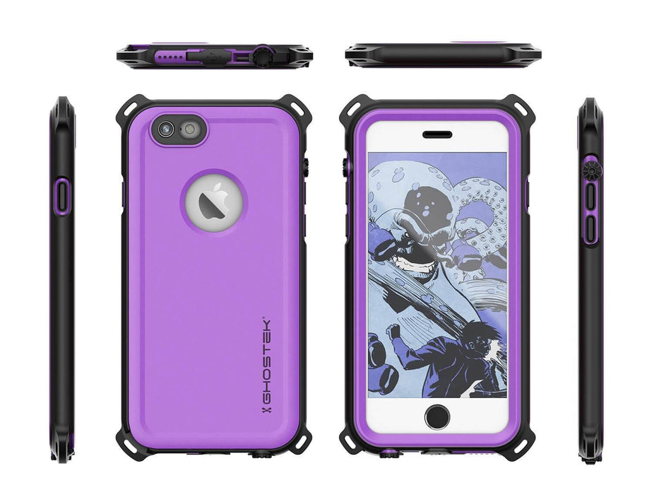 iPhone 6S/6 Waterproof Case, Ghostek® Nautical Purple Series| Underwater | Aluminum Frame (Color in image: Black)