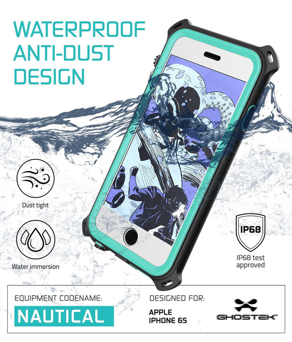 iPhone 6S/6 Waterproof Case, Ghostek® Nautical Teal Series| Underwater | Aluminum Frame | Ultra Fit (Color in image: Pink)